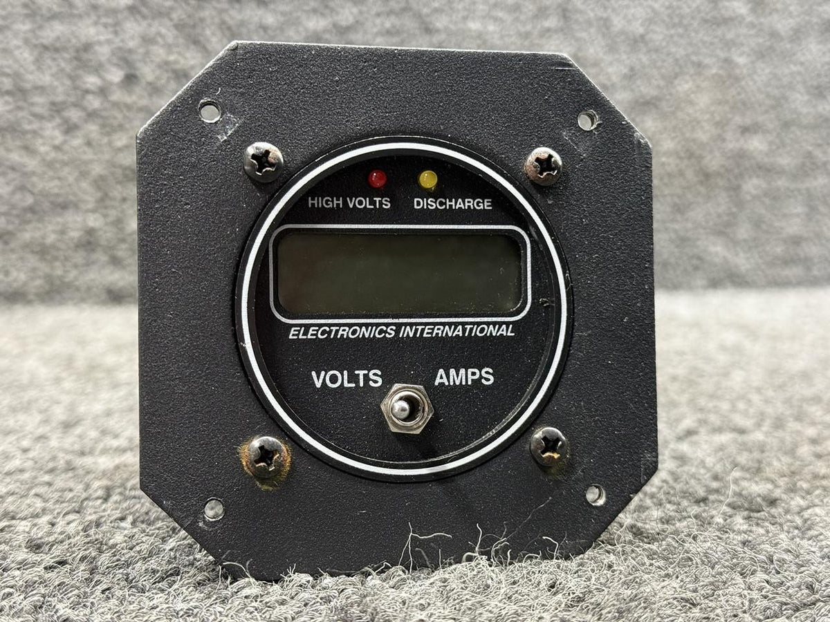 Electronics International VA-1A-35 Electronics International Voltage Ammeter Indicator with STC & Form 337