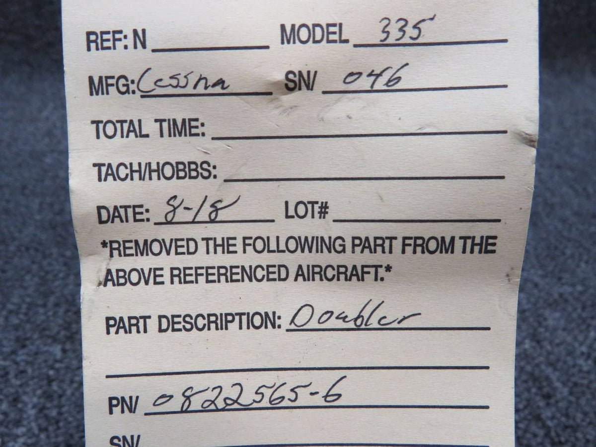 0822565-6 Cessna 335 Doubler BAS Part Sales | Airplane Parts