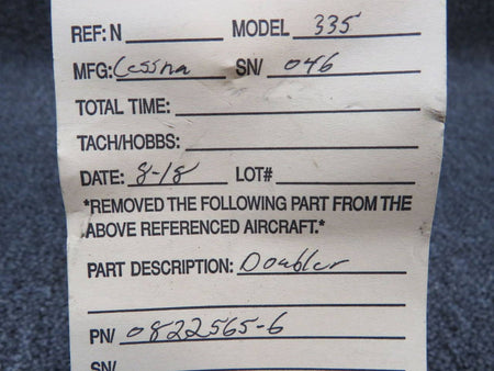 0822565-6 Cessna 335 Doubler BAS Part Sales | Airplane Parts