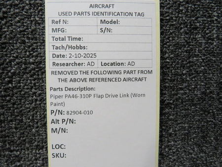 Piper Aircraft 82904-010 Piper PA46-310P Flap Drive Link (Worn Paint)