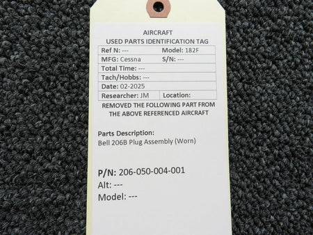 Bell Helicopter 206-050-004-001 Bell 206B Plug Assembly (Worn)