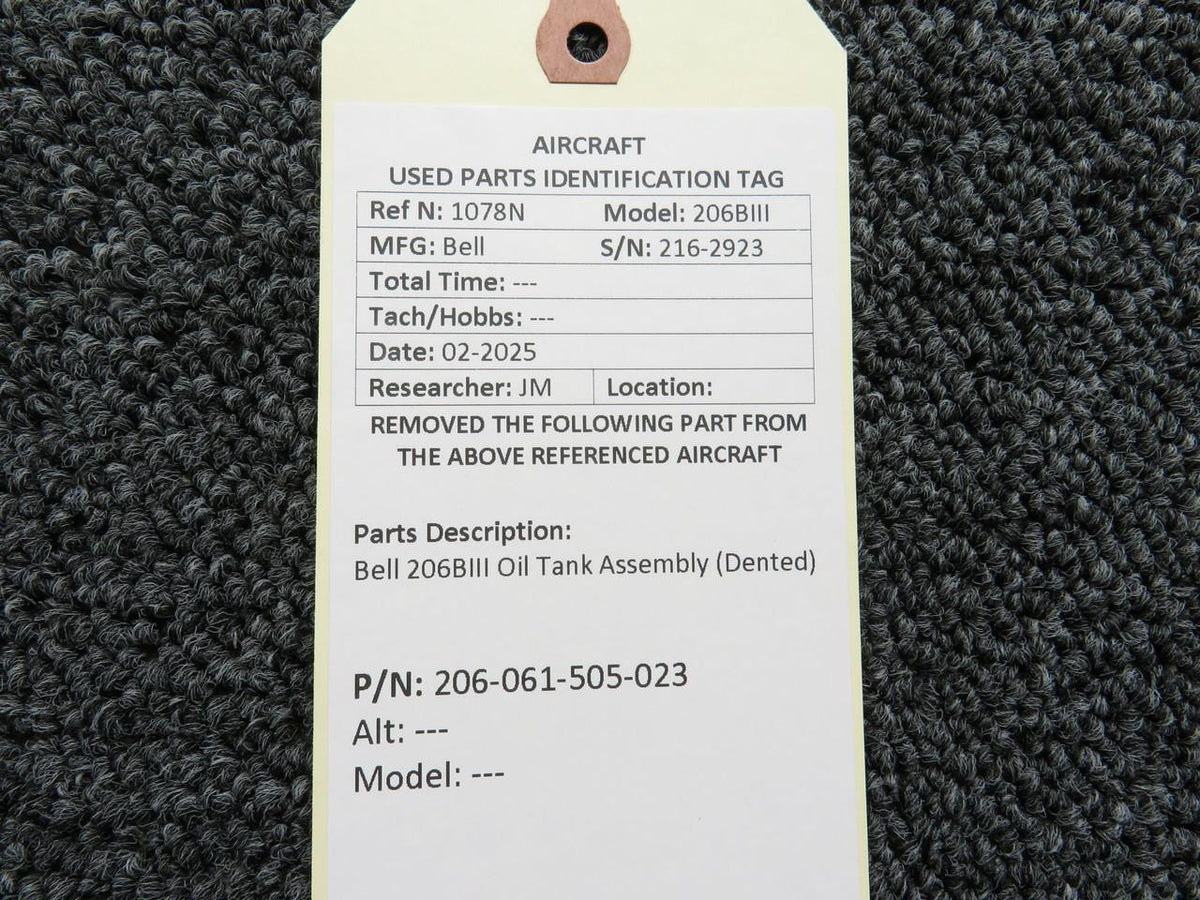 Bell 206-061-505-023 Bell 206BIII Oil Tank Assembly (Dented)