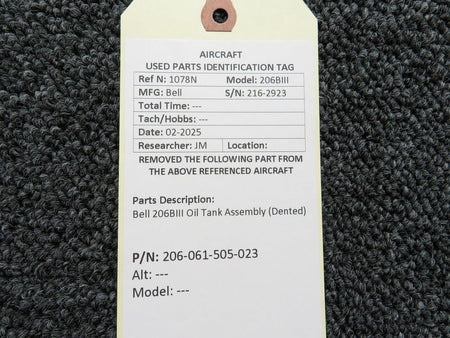 Bell 206-061-505-023 Bell 206BIII Oil Tank Assembly (Dented)
