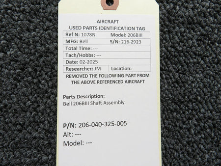 Bell 206-040-325-005 Bell 206BIII Shaft Assembly