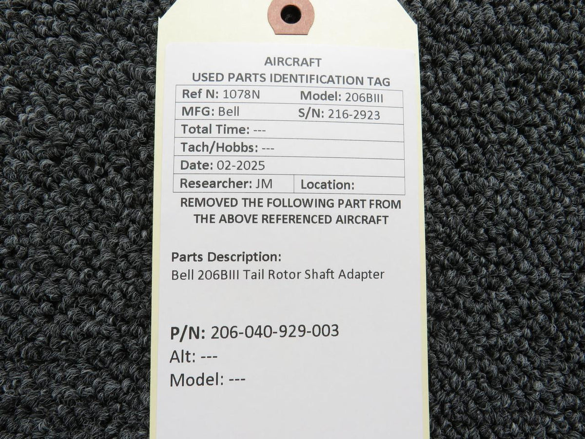 Bell 206-040-929-003 Bell 206BIII Tail Rotor Shaft Adapter