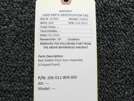 Bell 206-011-809-005 Bell 206BIII Pitch Horn Assembly (Chipped Paint)