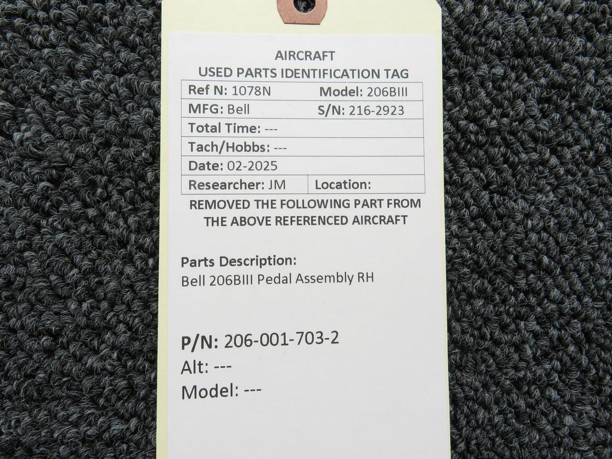 Bell 206-001-703-2 Bell 206BIII Pedal Assembly RH