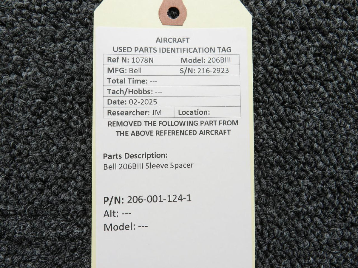 Bell 206-001-124-1 Bell 206BIII Sleeve Spacer