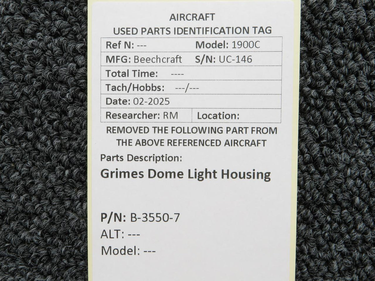 Beechcraft Parts B-3550-7 Beechcraft 1900C Grimes Dome Light Housing