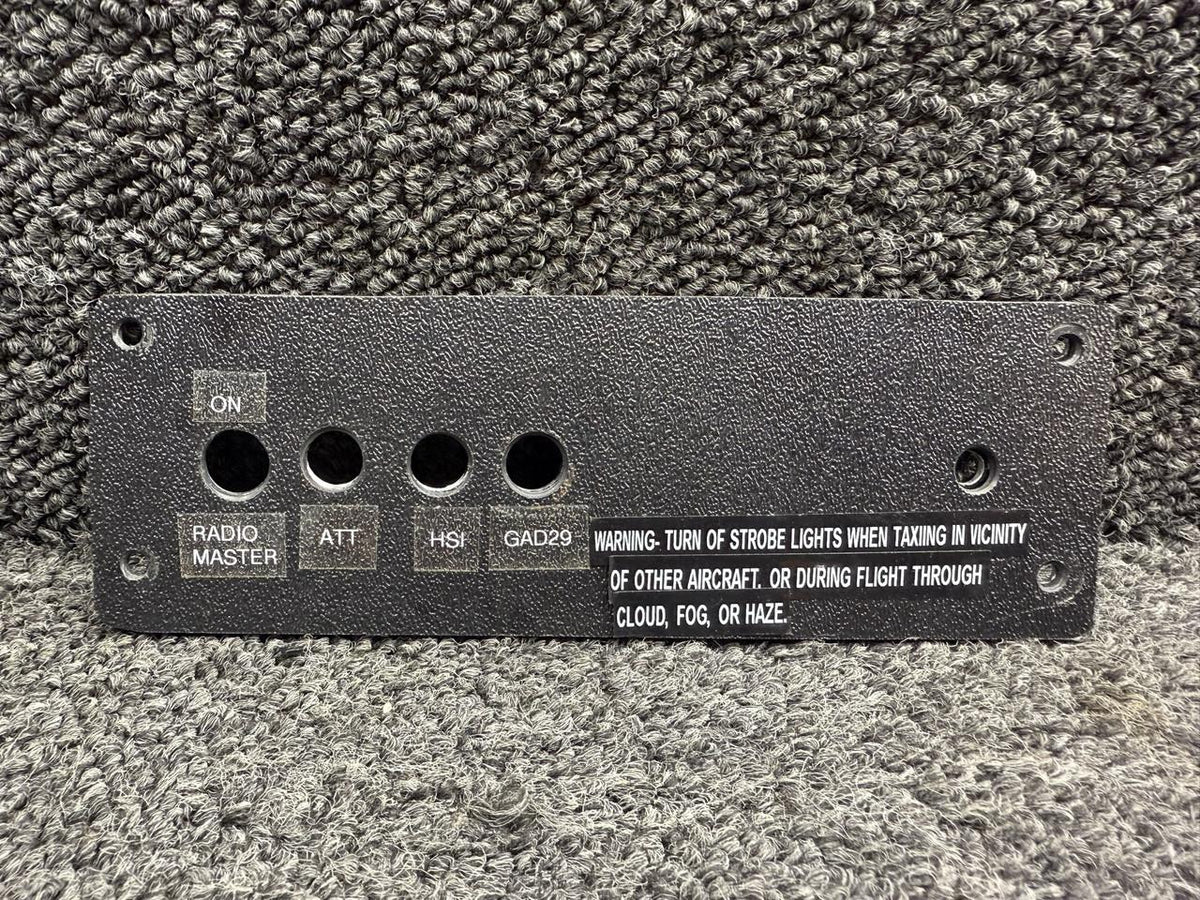 Piper Aircraft Parts Piper PA28R-200 Switch Panel Cover with Backing Plate