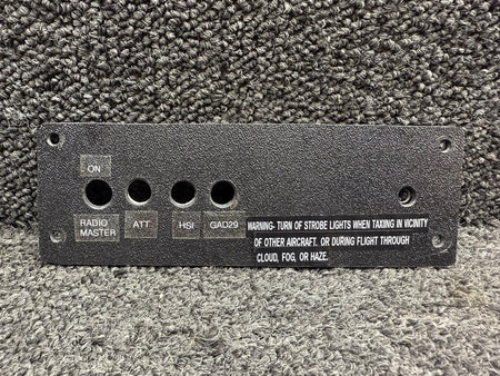 Piper Aircraft Parts Piper PA28R-200 Switch Panel Cover with Backing Plate
