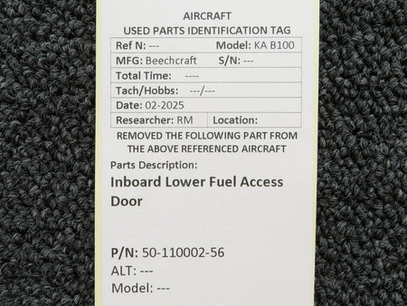 Beechcraft Parts 50-110002-56 Beechcraft KA B100 Inboard Lower Fuel Access Door