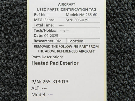 Sabre 265-313013 Sabre NA 265-60 Heated Pad Exterior