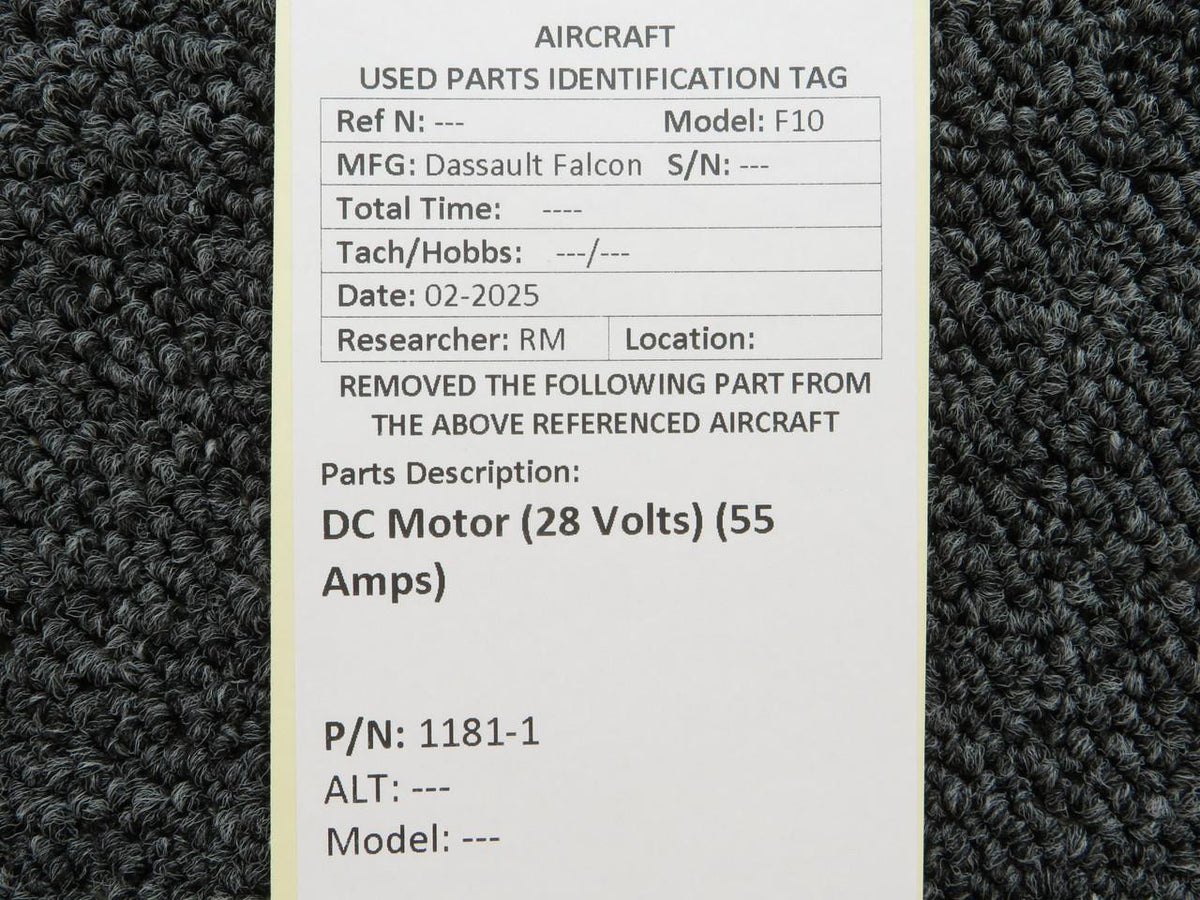 Dassault Falcon 1181-1 Dassault Falcon 10 DC Motor (28 Volts) (55 Amps)