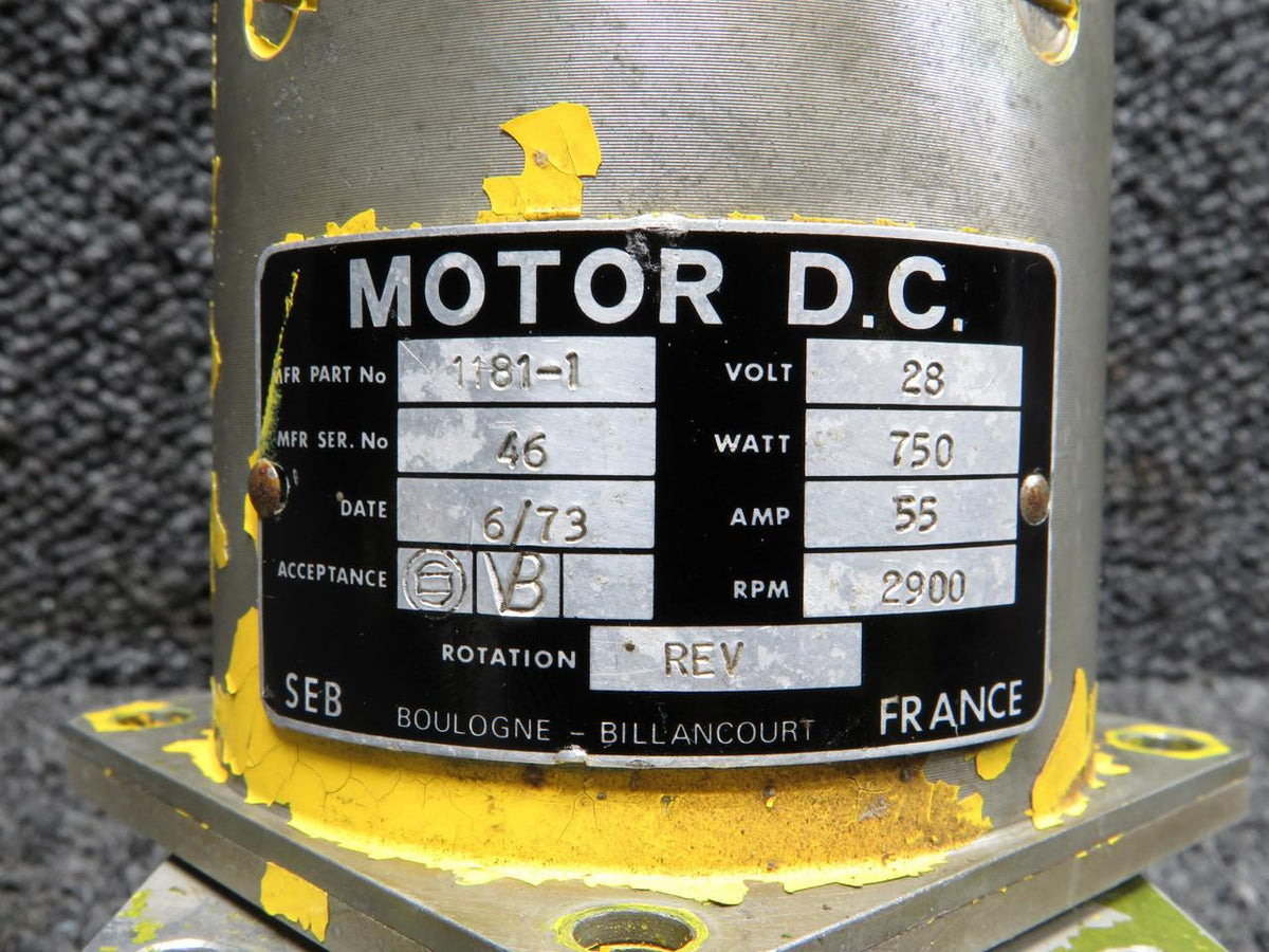 Dassault Falcon 1181-1 Dassault Falcon 10 DC Motor (28 Volts) (55 Amps)
