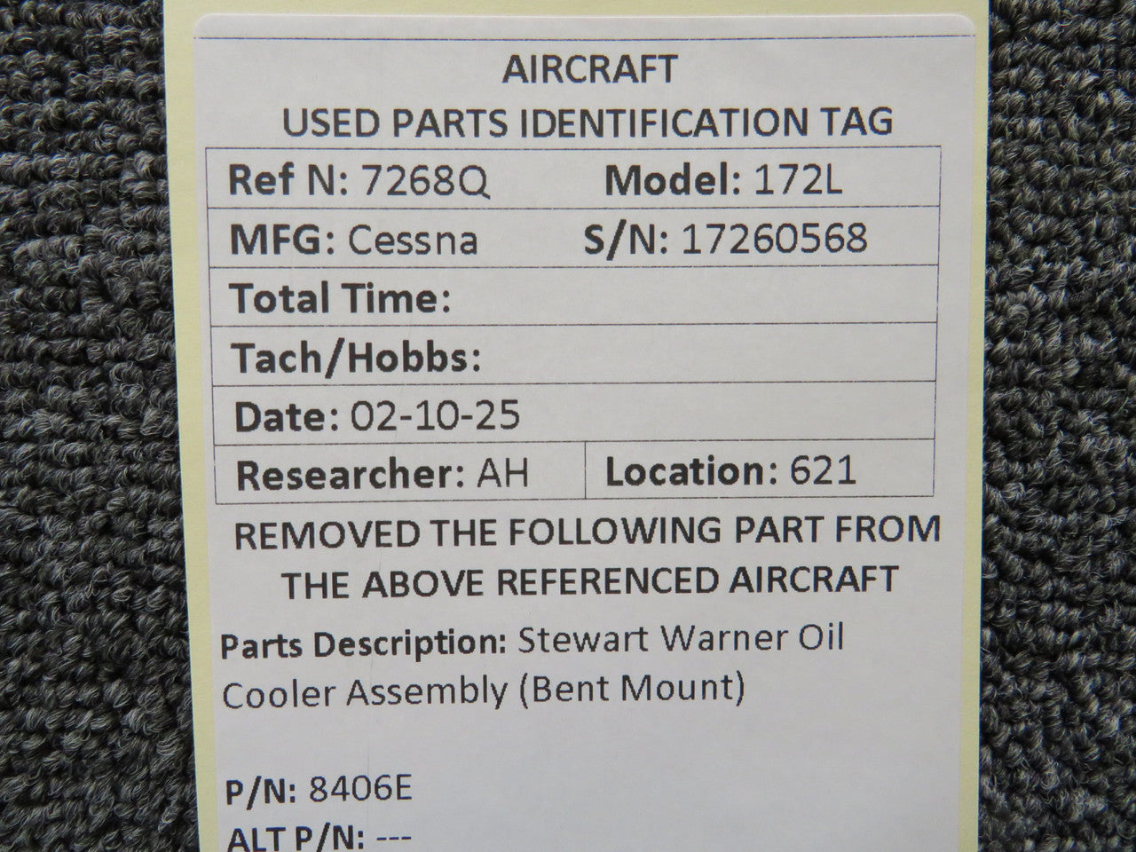 8406E Stewart Warner Oil Cooler Assembly (Bent Mount) – BAS Part Sales