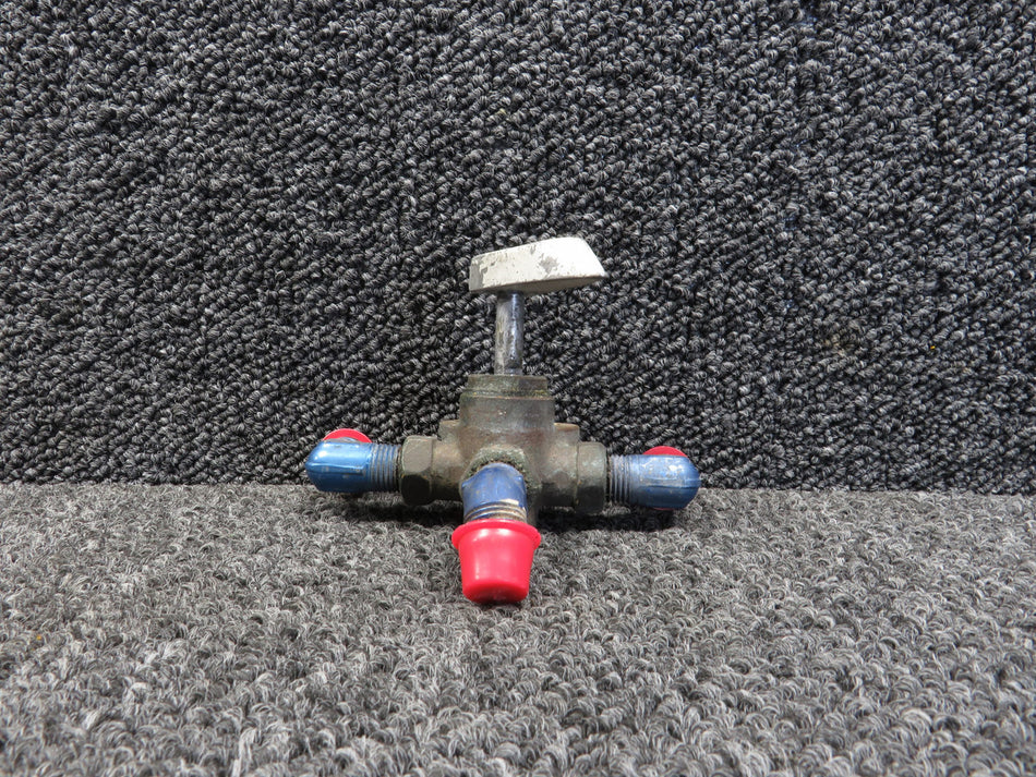 X670401 Grumman Fuel Selector Valve Assembly White Handle (Worn Paint)
