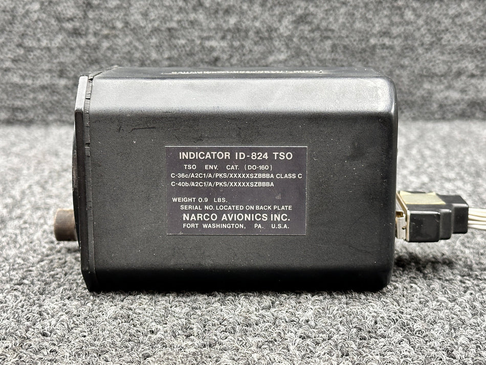 ID-824 Narco Avionics VOR-LOC Localizer Indicator (Broken Seal)