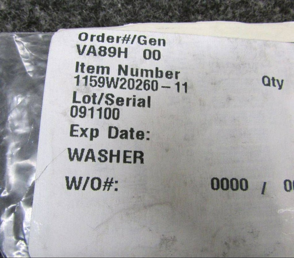 1159W20260-11 Gulfstream GII Washer (NEW OLD STOCK)