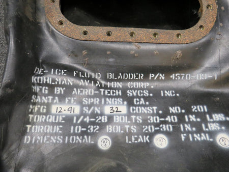 Kohlman 4570-09-1 Kohlman Aviation Corp De-Ice Fluid Bladder