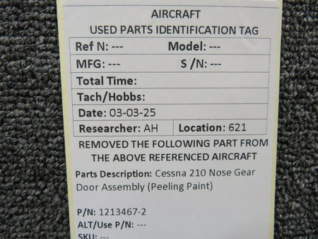 Cessna Aircraft Parts 1213467-2 Cessna 210 Nose Gear Door Assembly (Peeling Paint)