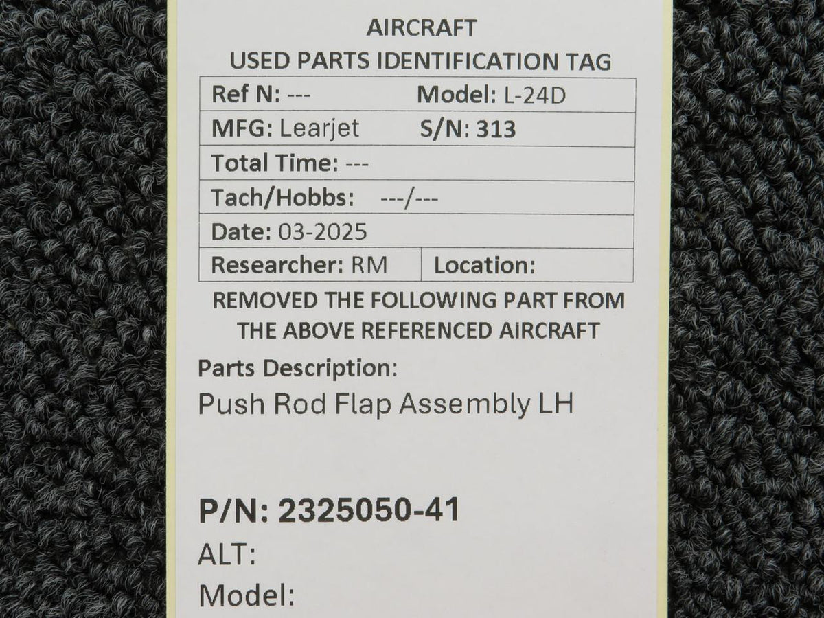 LearJet 2325050-41 Learjet L-24D Push Rod Flap Assembly LH