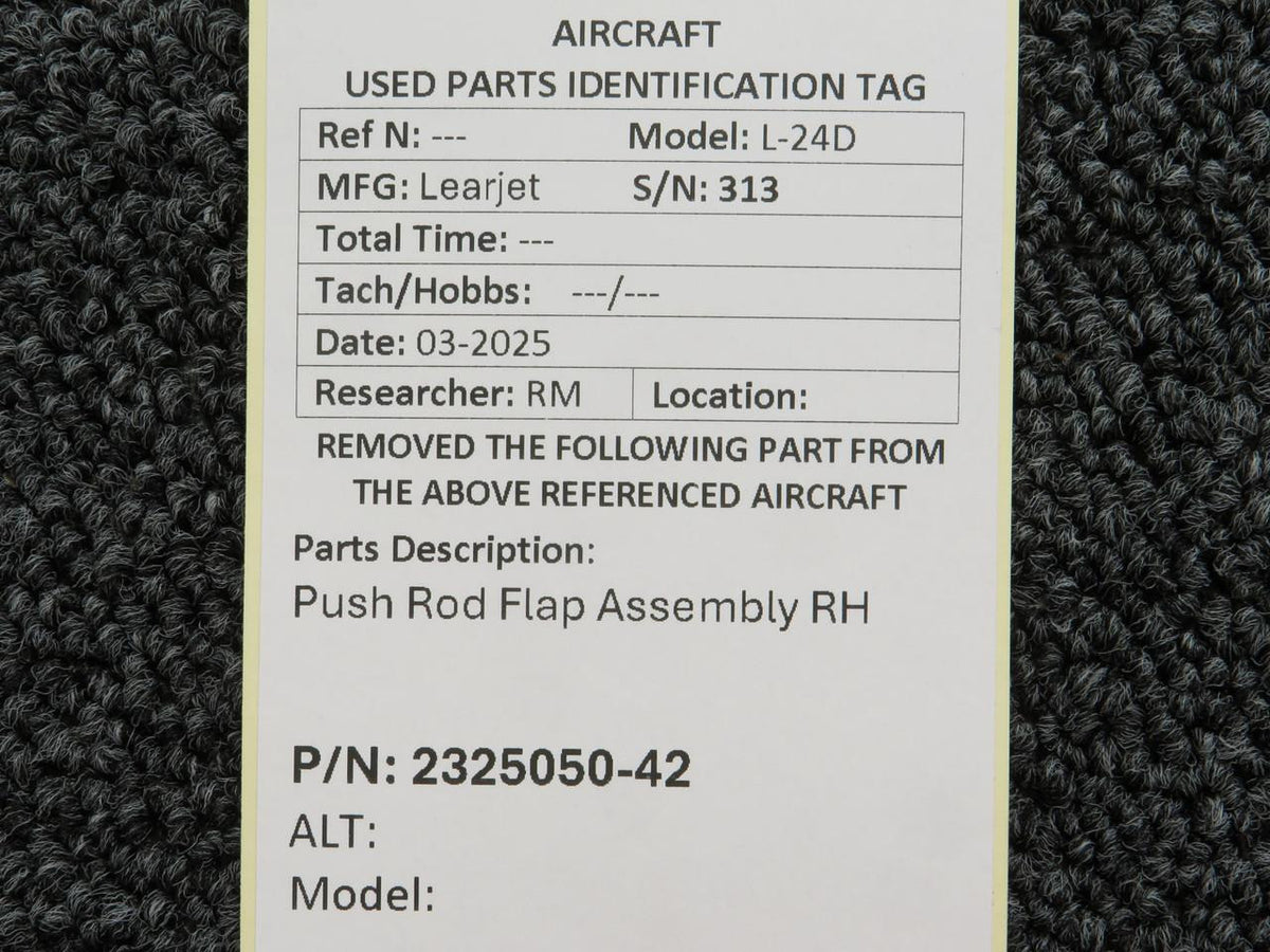 LearJet 2325050-42 Learjet L-24D Push Rod Flap Assembly RH
