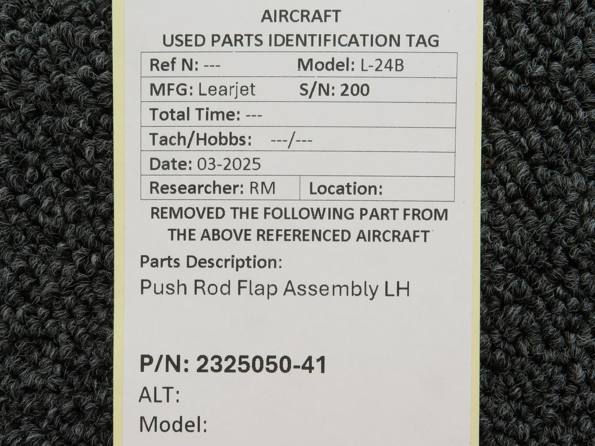 LearJet 2325050-41 Learjet L-24B Push Rod Flap Assembly LH