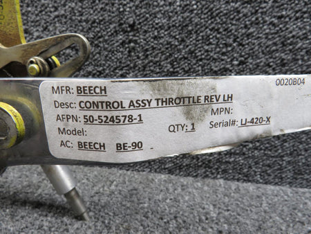 Beechcraft Parts 50-524502 Beechcraft BE-90 Engine Controls Pivot Shaft Assembly