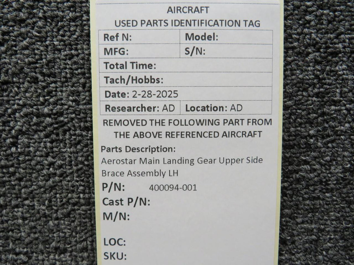 Aerostar 400094-001 Aerostar Main Landing Gear Upper Side Brace Assembly LH