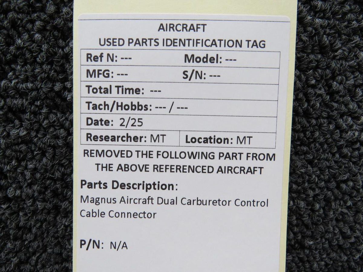 Magnus Aircraft Dual Carburetor Control Cable Connector