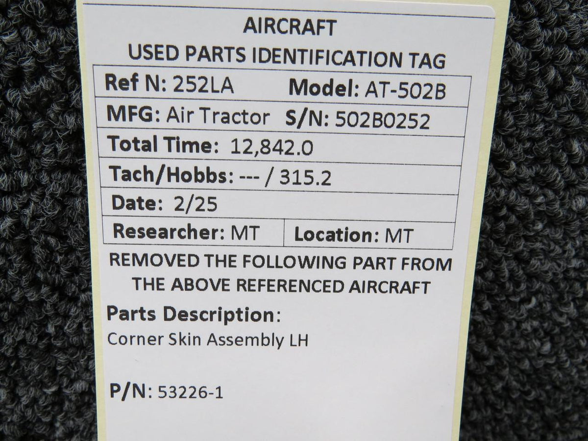 Air Tractor 53226-1 Air Tractor AT-502B Corner Skin Assembly LH