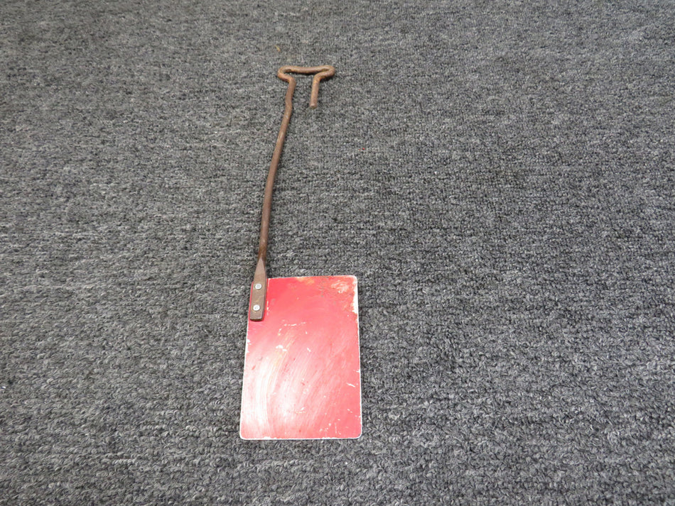 Cessna 210A Control Lock Placard (Scratched Paint, Rusted Lock)