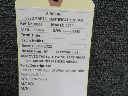 Cessna Aircraft Parts 1767078-2 Cessna 177RG Control Wheel (Minus Tube Assembly & Pad)