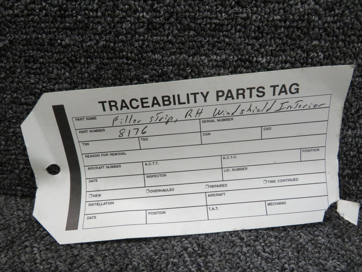 Mooney Aircraft Parts & Accessories 8176 Mooney M20C Windshield Interior Filler Strip RH (Elongated Holes)