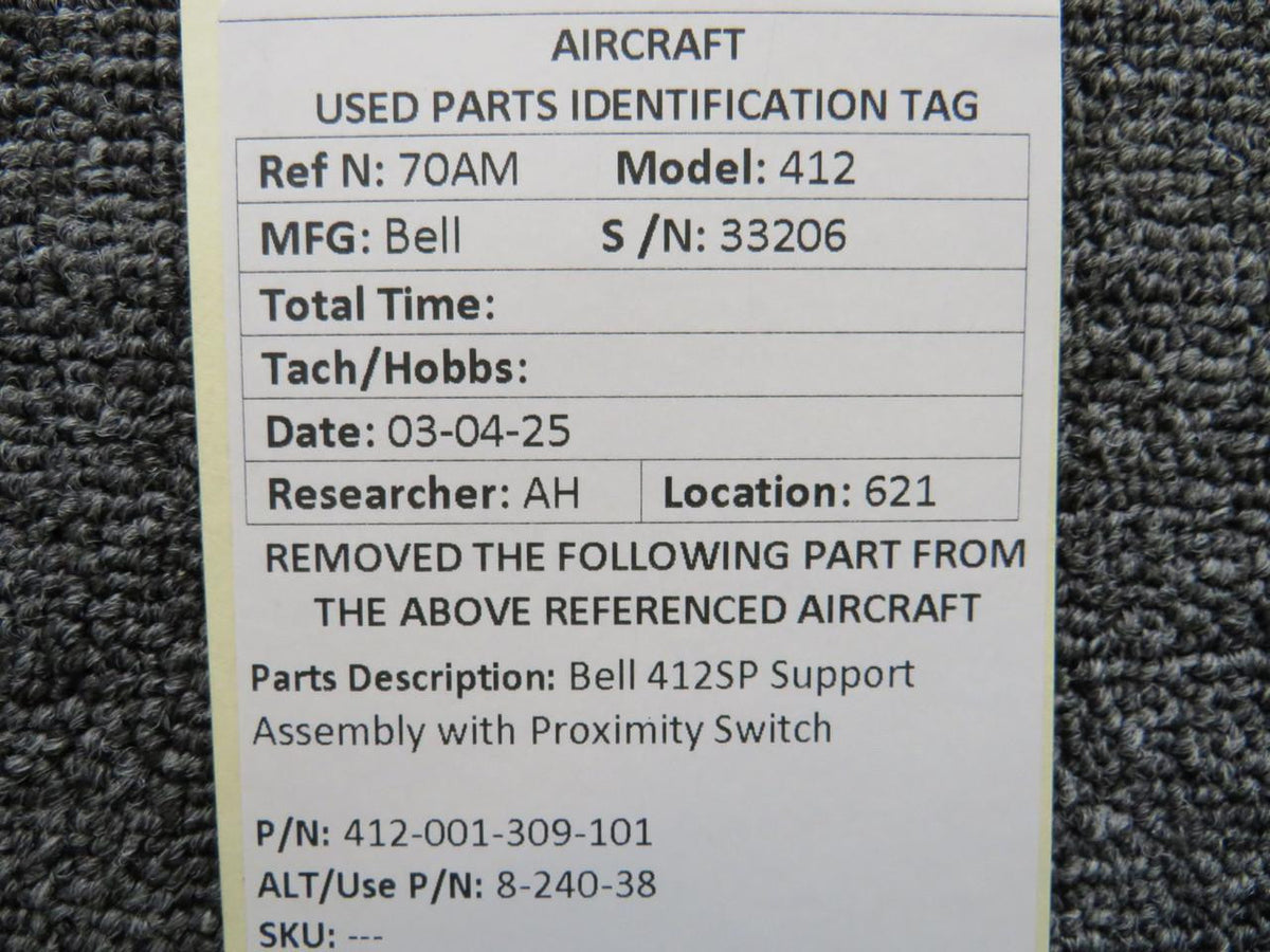 Bell 412-001-309-101, 8-240-38 Bell 412SP Support Assembly with Proximity Switch