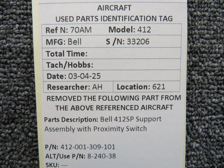 Bell 412-001-309-101, 8-240-38 Bell 412SP Support Assembly with Proximity Switch