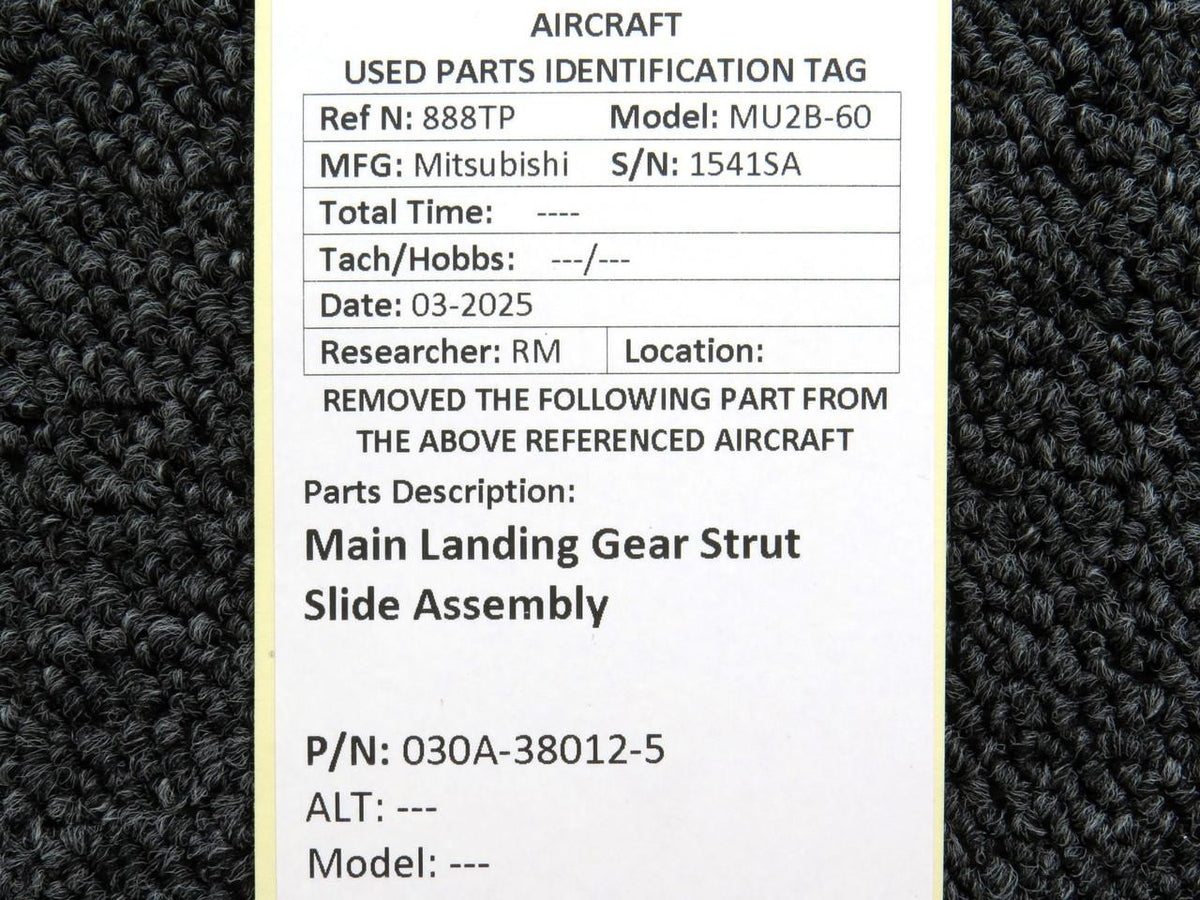 Mitsubishi 030A-38012-5 Mitsubishi MU2B-60 Main Landing Gear Strut Slide Assembly