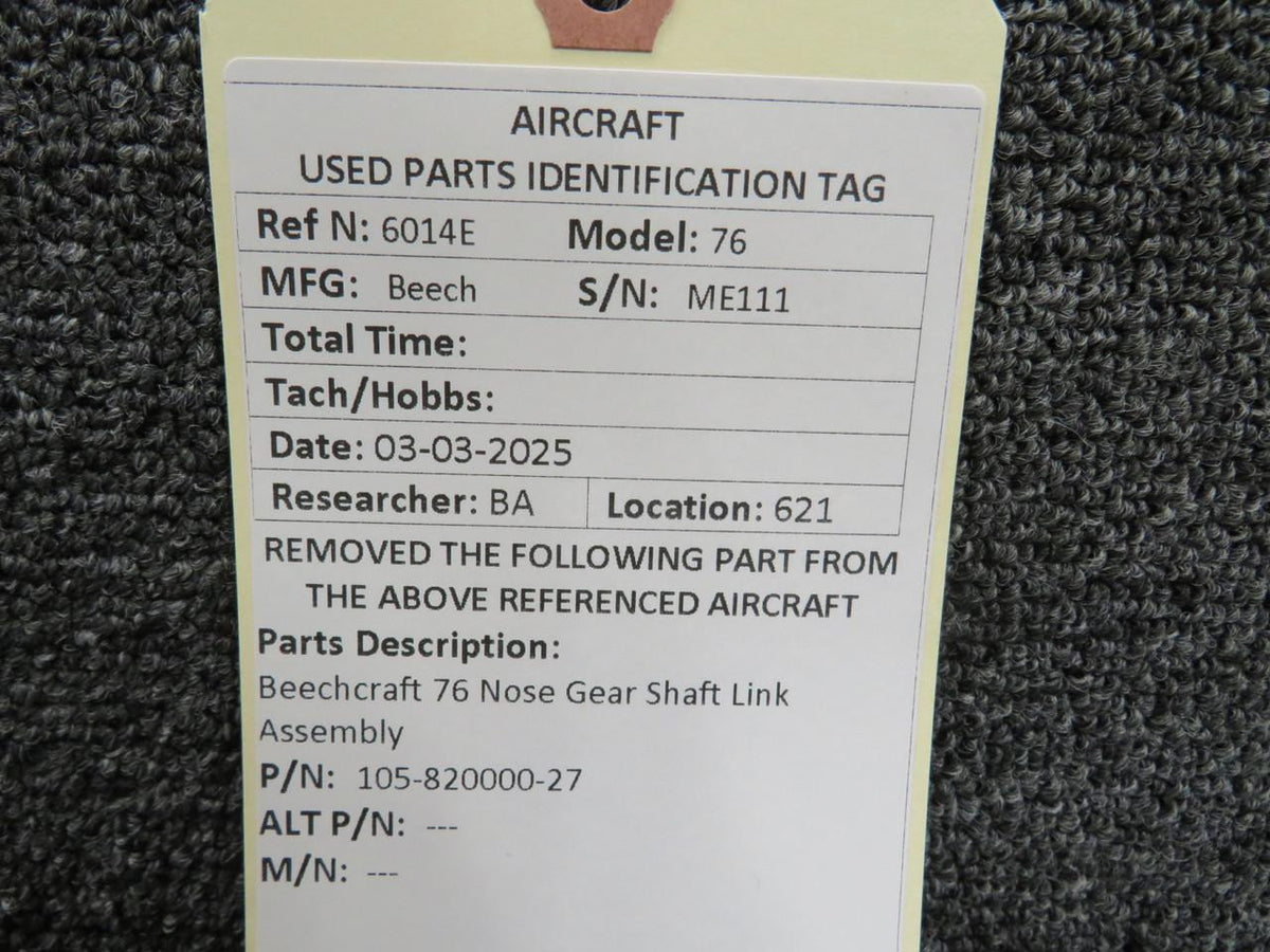 Beechcraft Parts 105-820000-27 Beechcraft 76 Nose Gear Shaft Link Assembly