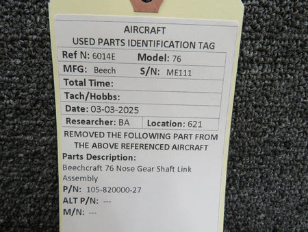 Beechcraft Parts 105-820000-27 Beechcraft 76 Nose Gear Shaft Link Assembly