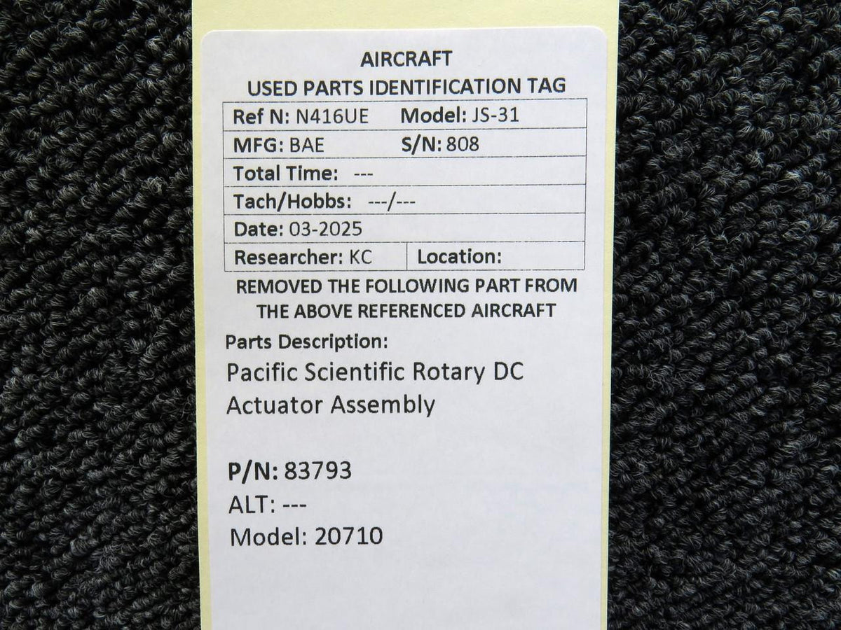 Pacific Scientific 83793 Pacific Scientific 20710 Rotary DC Actuator Assembly