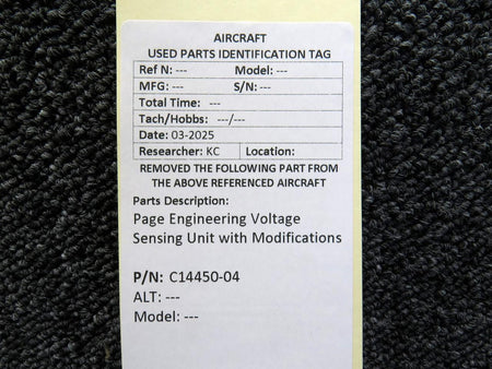 Page Engineering C14450-04 Page Engineering Voltage Sensing Unit with Modifications