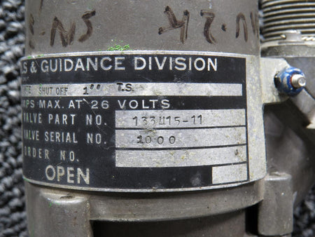 Whittaker 133415-11 Whittaker Actuated Valve Motor Gate Shut-Off Valve 1” (10-30V)