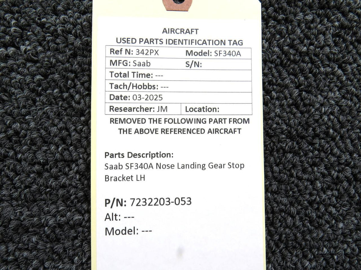 SAAB Aircraft Parts 7232203-053 Saab SF340A Nose Landing Gear Stop Bracket LH