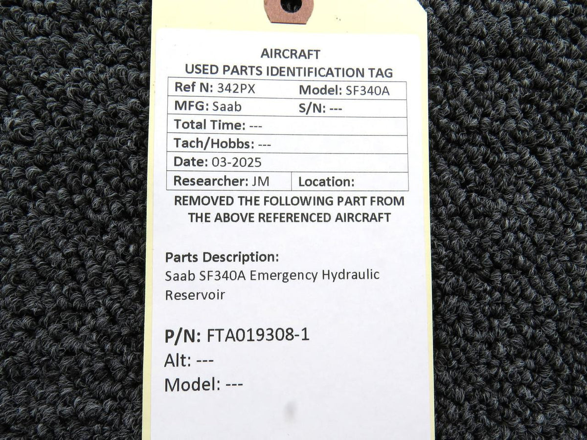 SAAB Aircraft Parts FTA019308-1 Saab SF340A Emergency Hydraulic Reservoir