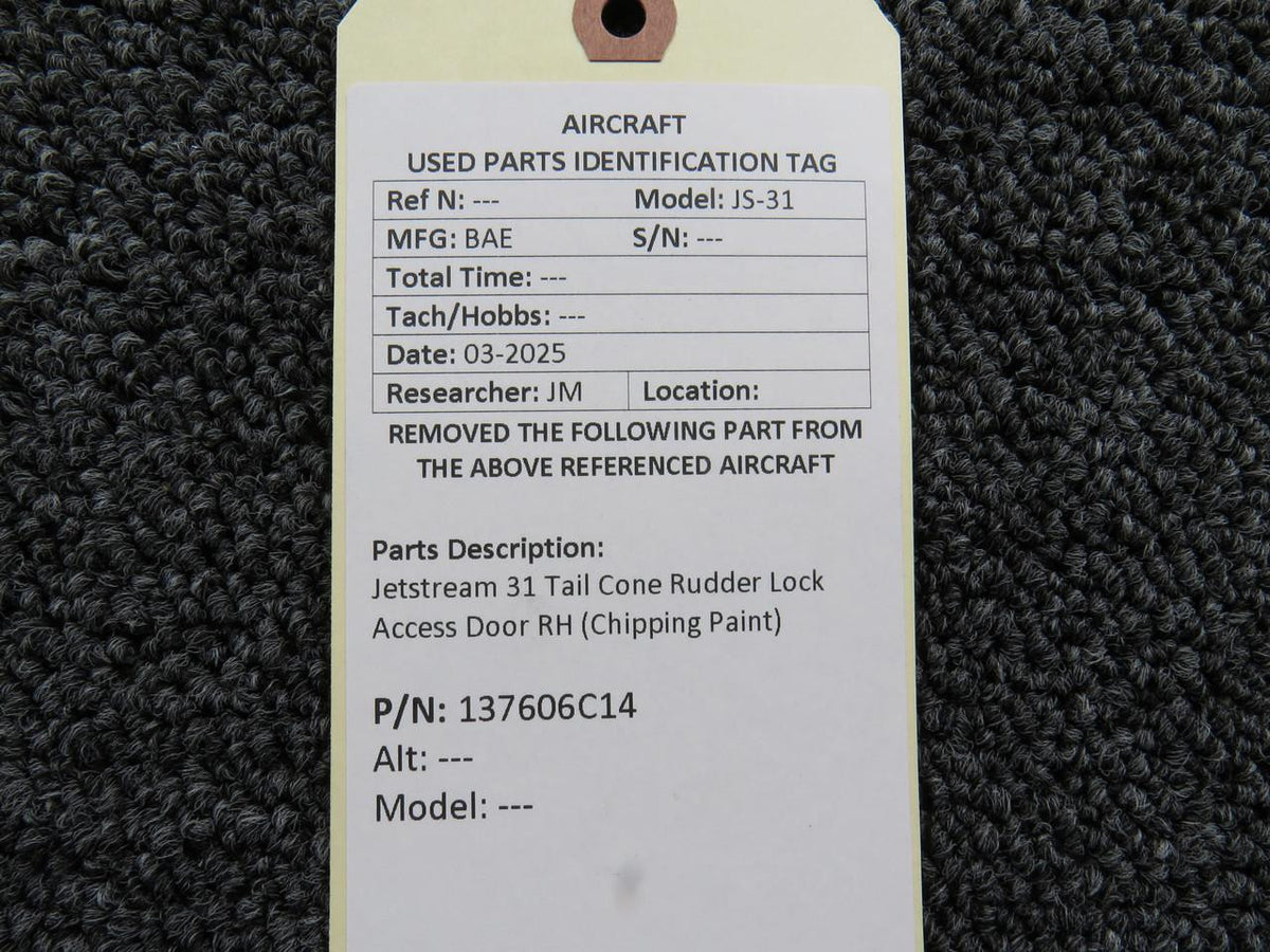 Jetstream 137606C14 Jetstream 31 Tail Cone Rudder Lock Access Door RH (Chipping Paint)
