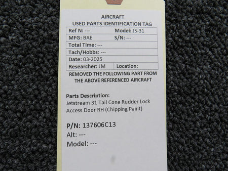 Jetstream 137606C13 Jetstream 31 Tail Cone Rudder Lock Access Door LH (Chipping Paint)