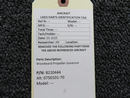 Woodward B210444 (Use: 0750101-70) Woodward Propeller Governor