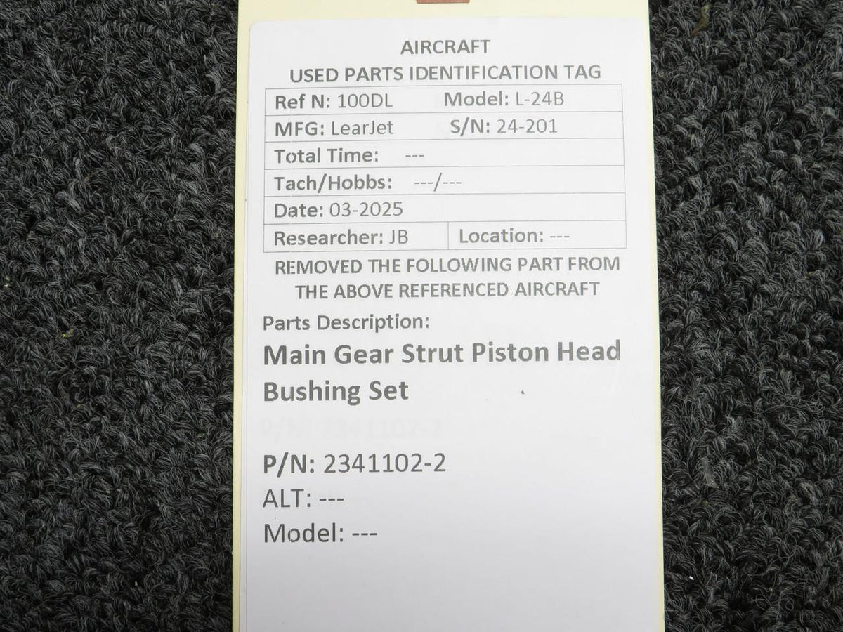 LearJet 2341102-2 LearJet L-24 Main Gear Strut Piston Head Bushing Set