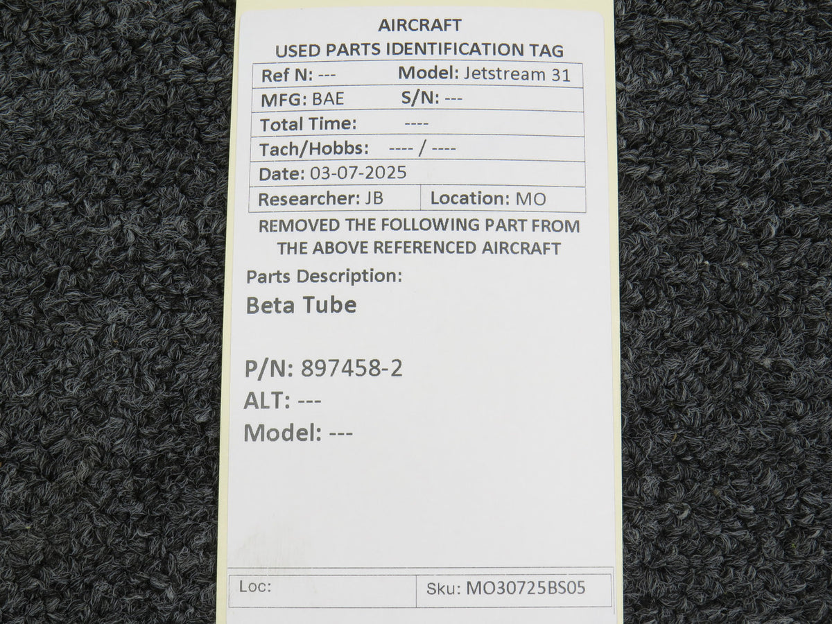 BAE 897458-2 Jetstream 31 Beta Tube